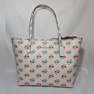 Coach City Tote Bag With Floral Print